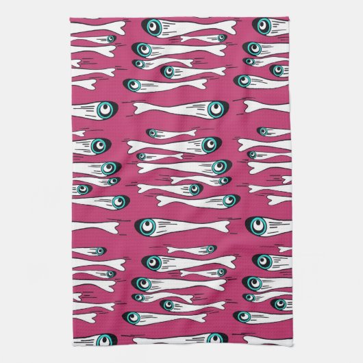 Kühle Fisch Muster Teetücher - Moderner Pop Kunst, Geschirrtuch (Vertikal)