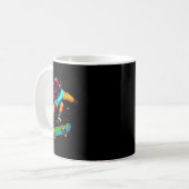 Kühle funky Buffalo Skateboarding-Illustrationskun Kaffeetasse (Vorderseite Links)