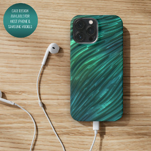 Kühle funky dunkle Teal-Blau-Grün-3D-Kunst-Muster iPhone 16 Pro Max Hülle