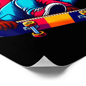 Kühle funky Elch-Skateboarding-Illustrationskunst Poster (Ecke)