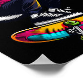 Kühle funky Skunk Skateboarding-Illustrationskunst Poster (Ecke)