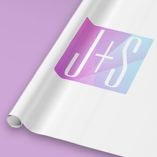 Kühle geometrische rosa & violette Paarkürzel Geschenkpapier