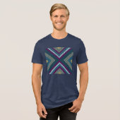 Kühle getönte Mosaik Tri-Blend Shirt (Vorderseite voll)