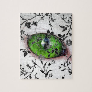 Kühle gothische florale girly Eye of Cat Puzzle