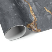 Kühle graue Goldmarmor-Textur Geschenkpapier (Rolleneckpunkt)