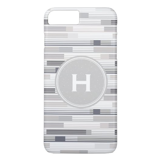 Kühle Graustreifen Custom Monogramm Case-Mate iPhone Hülle (Rückseite)