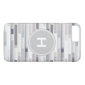 Kühle Graustreifen Custom Monogramm Case-Mate iPhone Hülle (Rückseite (Horizontal))