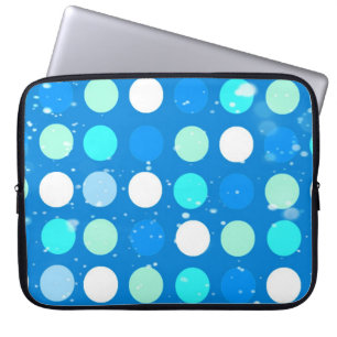 Kühle große blaue, weiße, hellblaue Tupfen Laptopschutzhülle