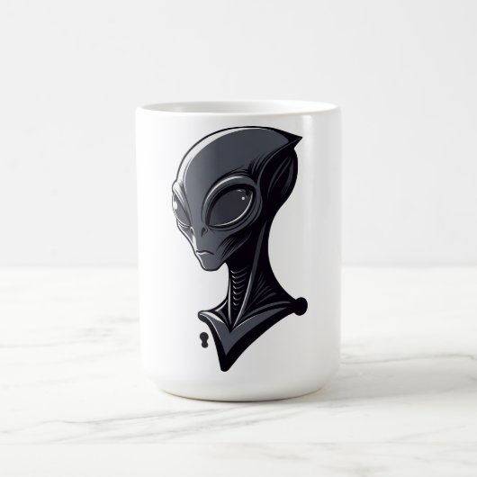 Kühle grüne Alien-Illustration - Moderner Sci-Fi-C Kaffeetasse (Mittel)