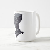 Kühle grüne Alien-Illustration - Moderner Sci-Fi-C Kaffeetasse (VorderseiteRechts)