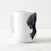 Kühle grüne Alien-Illustration - Moderner Sci-Fi-C Kaffeetasse (Vorderseite Links)