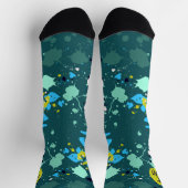 Kühle grüne bunte Spritzinitialen Socken (Oben)