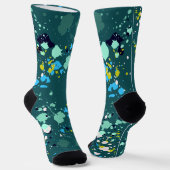 Kühle grüne bunte Spritzinitialen Socken (Gewinkelt)