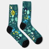 Kühle grüne bunte Spritzinitialen Socken (Rechts)