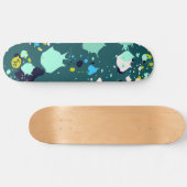 Kühle grüne farbenfrohe Mal-Splatter-Initialen Skateboard (Horizontal)