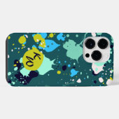 Kühle grüne Farbspritzer-Initialen iPhone Hülle (Rückseite (Horizontal))