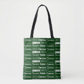 Kühle grüne personalisierte Namenscollage Tasche (Vorderseite)
