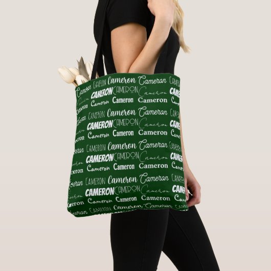 Kühle grüne personalisierte Namenscollage Tasche (Von Nahem)