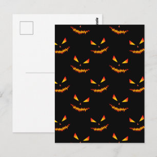 Kühle gruselige Jack O'Lantern-Gesicht Halloween-M Postkarte