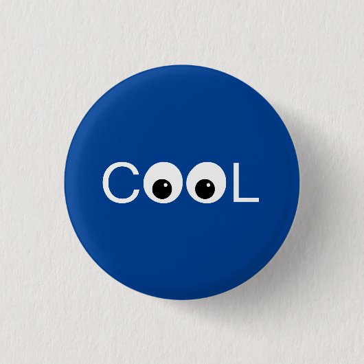 Kühle gute Vibes auf Blau Button (Vorderseite)
