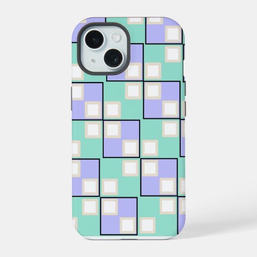 Kühle helllila Quadrate  iPhone 15 Hülle (Rückseite)