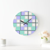 Kühle hellviolette Quadrate  Große Wanduhr (Zuhause)