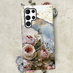 Kühle kantige schäbige Vintage-Rosen auf zerrissen Samsung Galaxy Hülle
