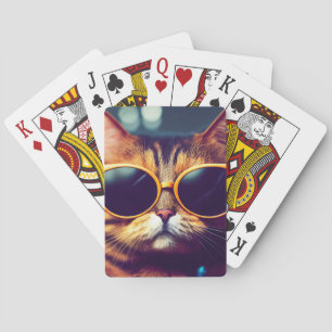 KÜHLE KATZE MIT SONNENBRILLE KUNST SPIELKARTEN