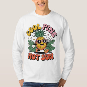 Kühle Kiefer Heiße Sonne Retro Ananas Sommer Stimm T-Shirt