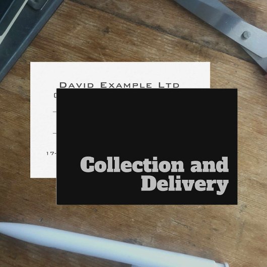 Kühle & klare Sammlung und Lieferung Kurierdesign Visitenkarte