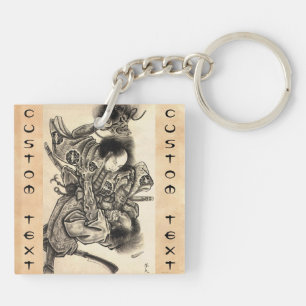 Kühle klassische Vintage-japanische Samurai-Dämone Schlüsselanhänger