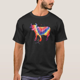 Kühle Kuh-Tie-Dye-Retro-Effekt T-Shirt