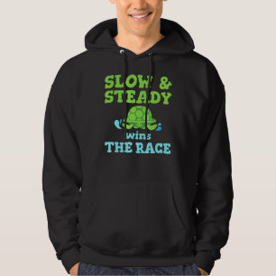 Kühle Langsame Konstante Gewinnt Das Rennen Schild Hoodie