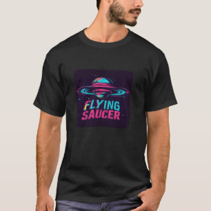 Kühle lebendige fliegende Untertasse für Alien- un T-Shirt