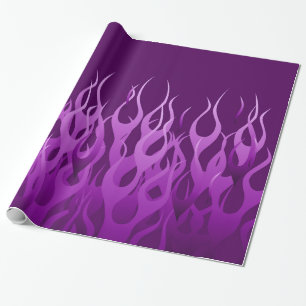 Kühle lila Rennflammen Pin-Streifen Geschenkpapier