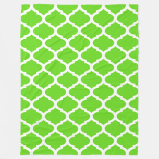 Kühle Limettengrüne Marokkanische Quatrefoil-Muste Fleecedecke