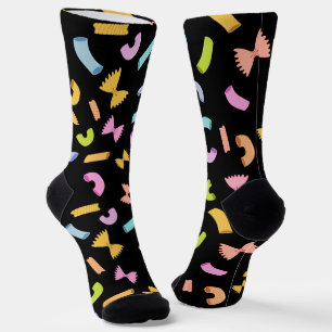 Kühle lustige Pasta Makkaroni farbenfrohes Muster Socken