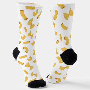 Kühle lustige Pasta-Makronen-Muster auf Weiß Socken