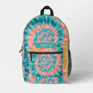 Kühle Mädchen Meergrün Pfirsich Gelb Tie Dye Teens Bedruckter Rucksack