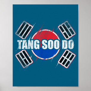 Kühle Martial-Arts-Silhouette Tang Soo Poster