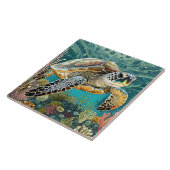 Kühle Meeresschildkröte-Comic Fliese (Seite)