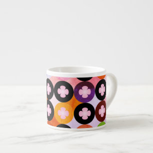 Kühle mehrfarbige Kreise und rosa Kleeblätter Espressotasse