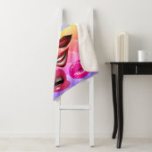 Kühle mehrfarbige Retro-Pop-Collage Sherpadecke (Beispiel)