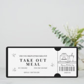 Kühle Minimalistische Ausnahme Essensgutscheine Einladung (Stehend Vorderseite)