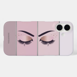 Kühle moderne chic gestreifte, Wimpern iPhone 16 Plus Hülle