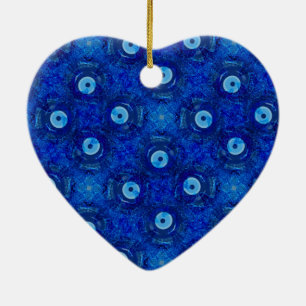 Kühle, moderne digitale Kunst des blauen bösen Bli Keramik Ornament