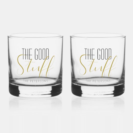 Kühle moderne elegante gute Sachen Gold Schwarz Na Whiskyglas (Vorderseite)