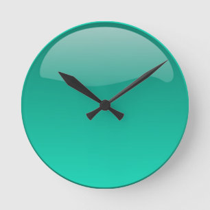 Kühle moderne elegante Seegrün-Ombre-Muster Runde Wanduhr