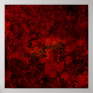 Kühle, moderne Kunst mit floralem / Blumenmuster Poster