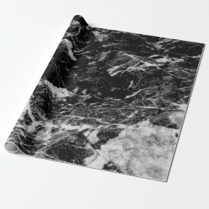Kühle moderne schwarze Marmorsteintextur Geschenkpapier